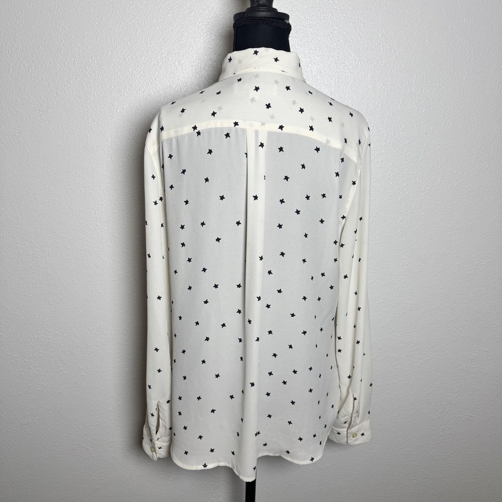 LOFT Cream Star Print Button Down Blouse | Celestial Indie - Picture 4 of 6